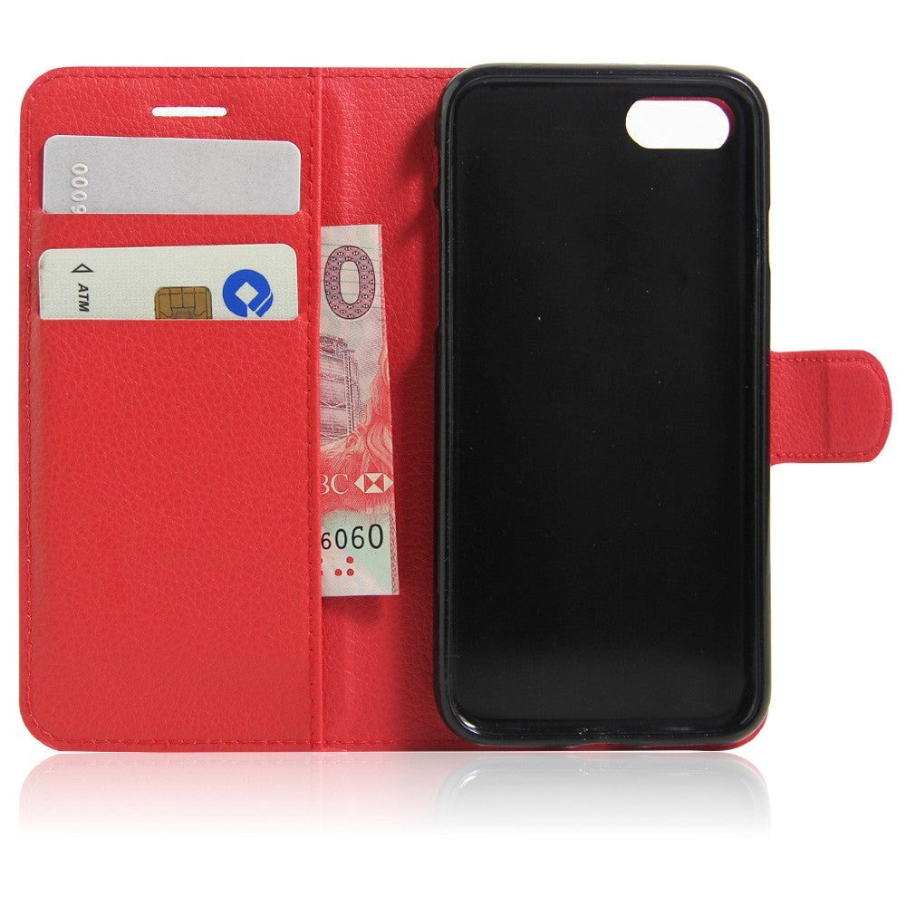 iPhone SE (2022 / 2020) / 8 / 7 Mobilcover m. Pung Soft Pouch Læder Rød