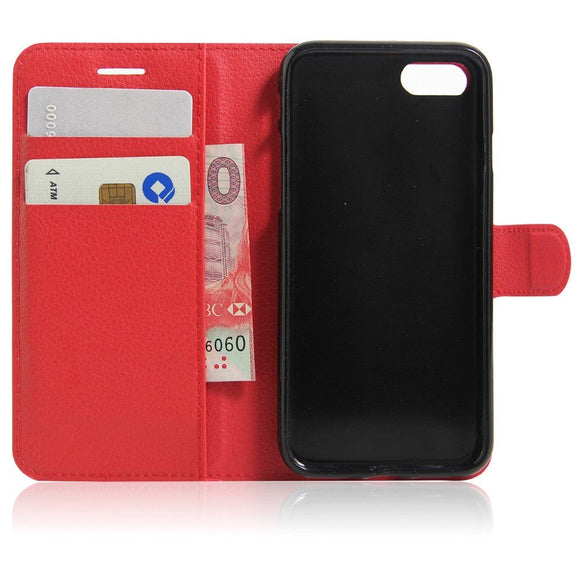 iPhone SE (2022 / 2020) / 8 / 7 Mobilcover m. Pung Soft Pouch Læder Rød