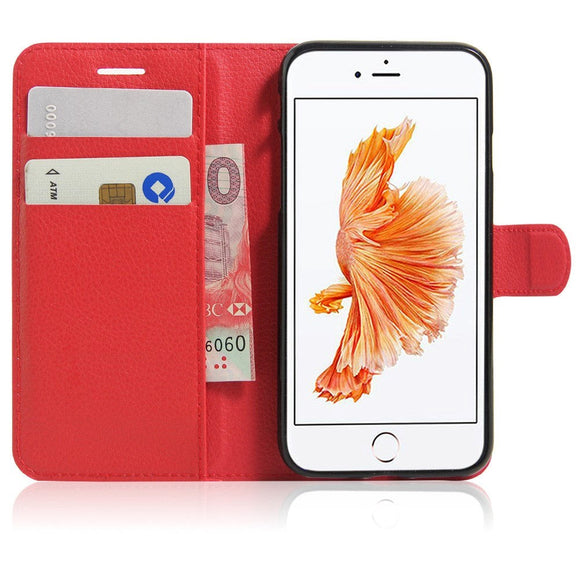 iPhone SE (2022 / 2020) / 8 / 7 Mobilcover m. Pung Soft Pouch Læder Rød