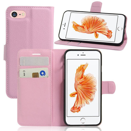 iPhone SE (2022 / 2020) / 8 / 7 Mobilcover m. Pung Soft Pouch Læder Lyserød