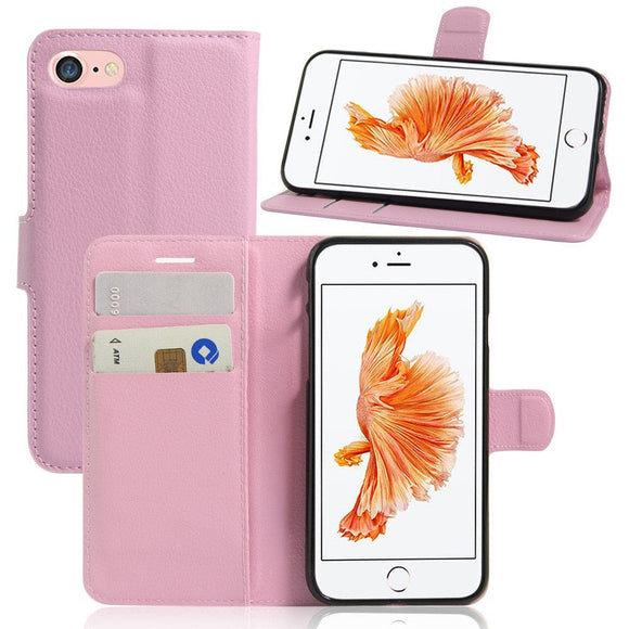 iPhone SE (2022 / 2020) / 8 / 7 Mobilcover m. Pung Soft Pouch Læder Lyserød