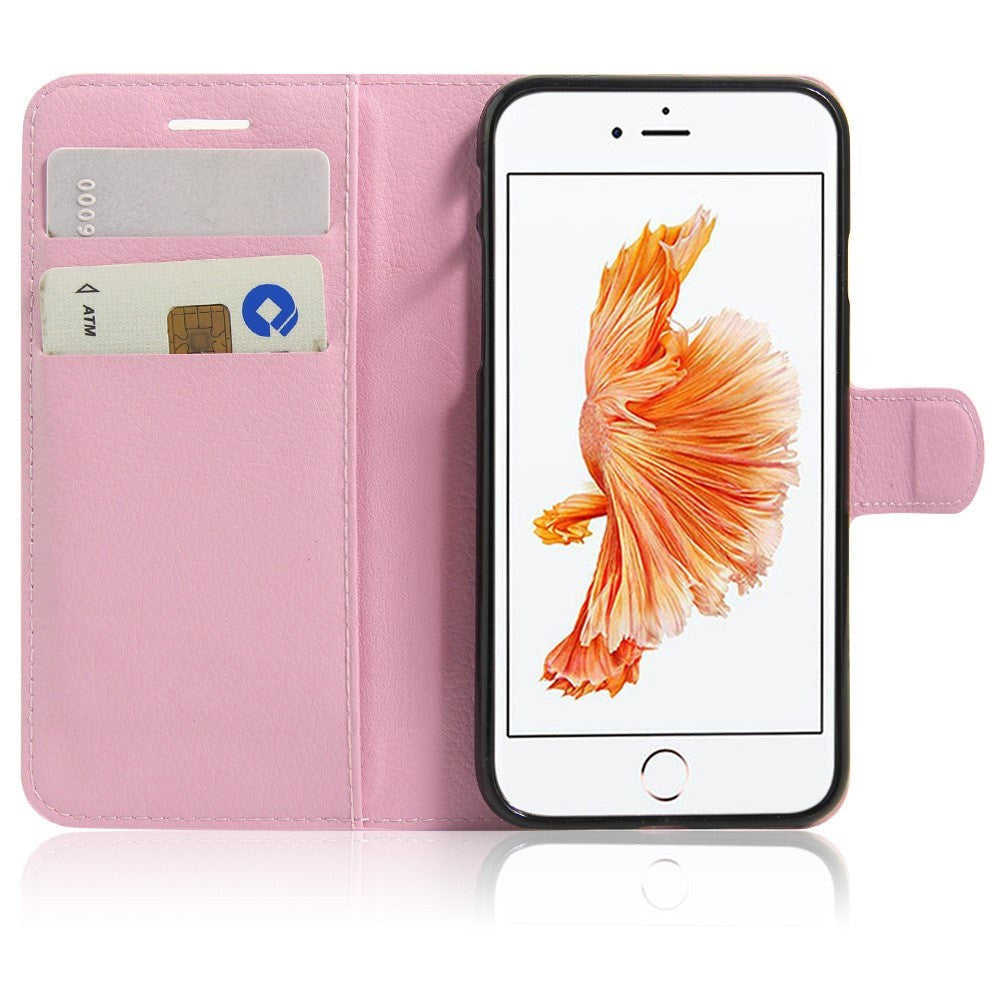 iPhone SE (2022 / 2020) / 8 / 7 Mobilcover m. Pung Soft Pouch Læder Lyserød