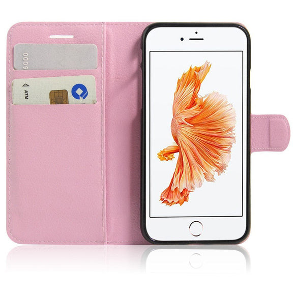 iPhone SE (2022 / 2020) / 8 / 7 Mobilcover m. Pung Soft Pouch Læder Lyserød