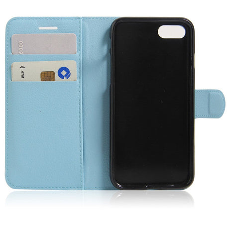 iPhone SE (2022 / 2020) / 8 / 7 Mobilcover m. Pung Soft Pouch Læder Lyseblå
