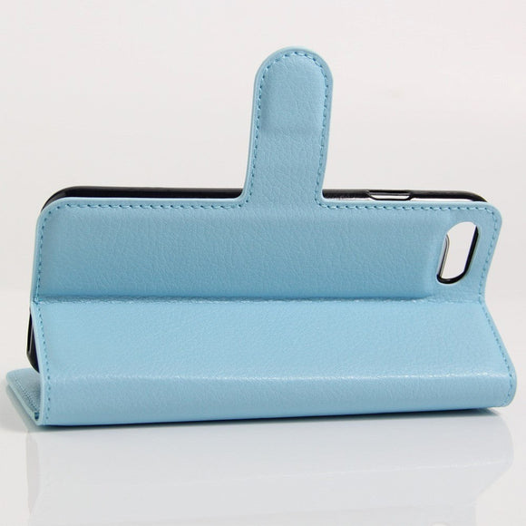 iPhone SE (2022 / 2020) / 8 / 7 Mobilcover m. Pung Soft Pouch Læder Lyseblå