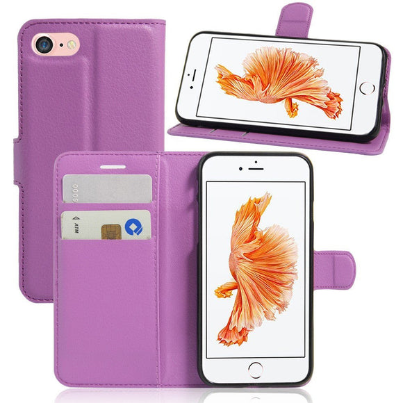 iPhone SE (2022 / 2020) / 8 / 7 Mobilcover m. Pung Soft Pouch Læder Lilla
