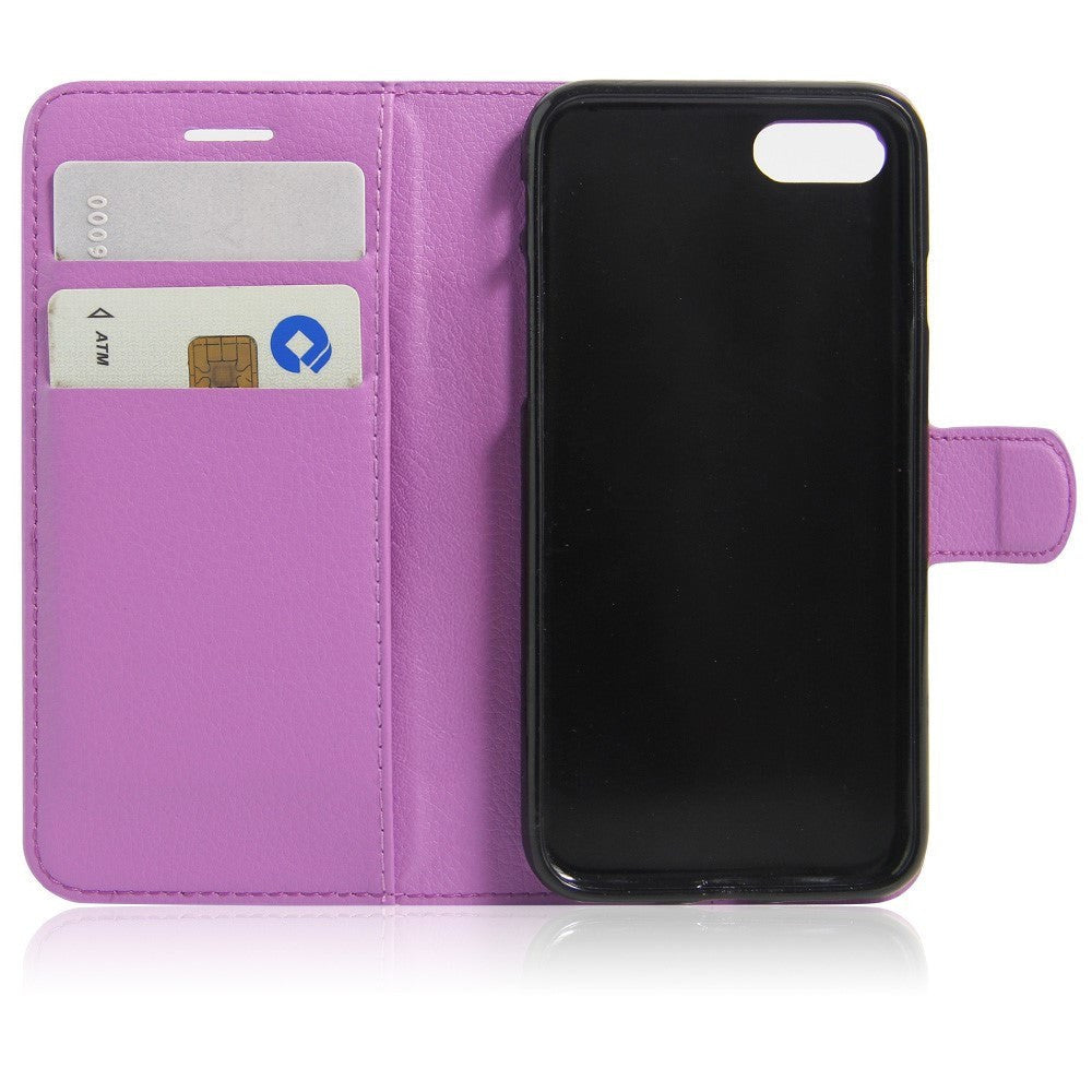 iPhone SE (2022 / 2020) / 8 / 7 Mobilcover m. Pung Soft Pouch Læder Lilla