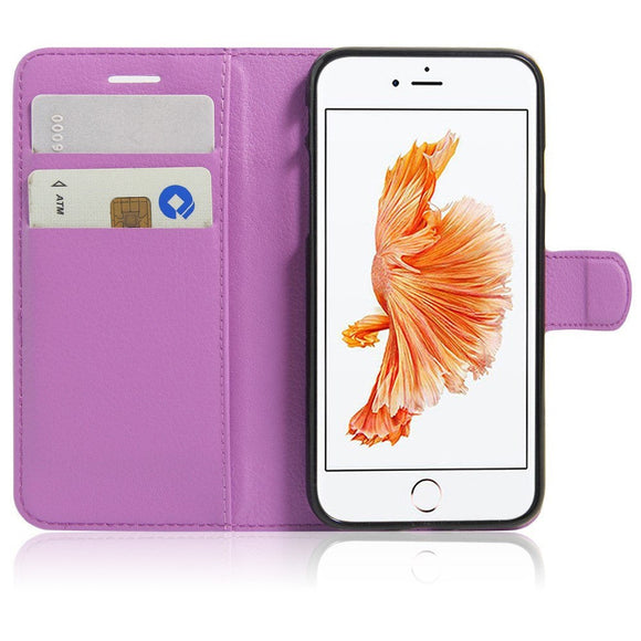 iPhone SE (2022 / 2020) / 8 / 7 Mobilcover m. Pung Soft Pouch Læder Lilla