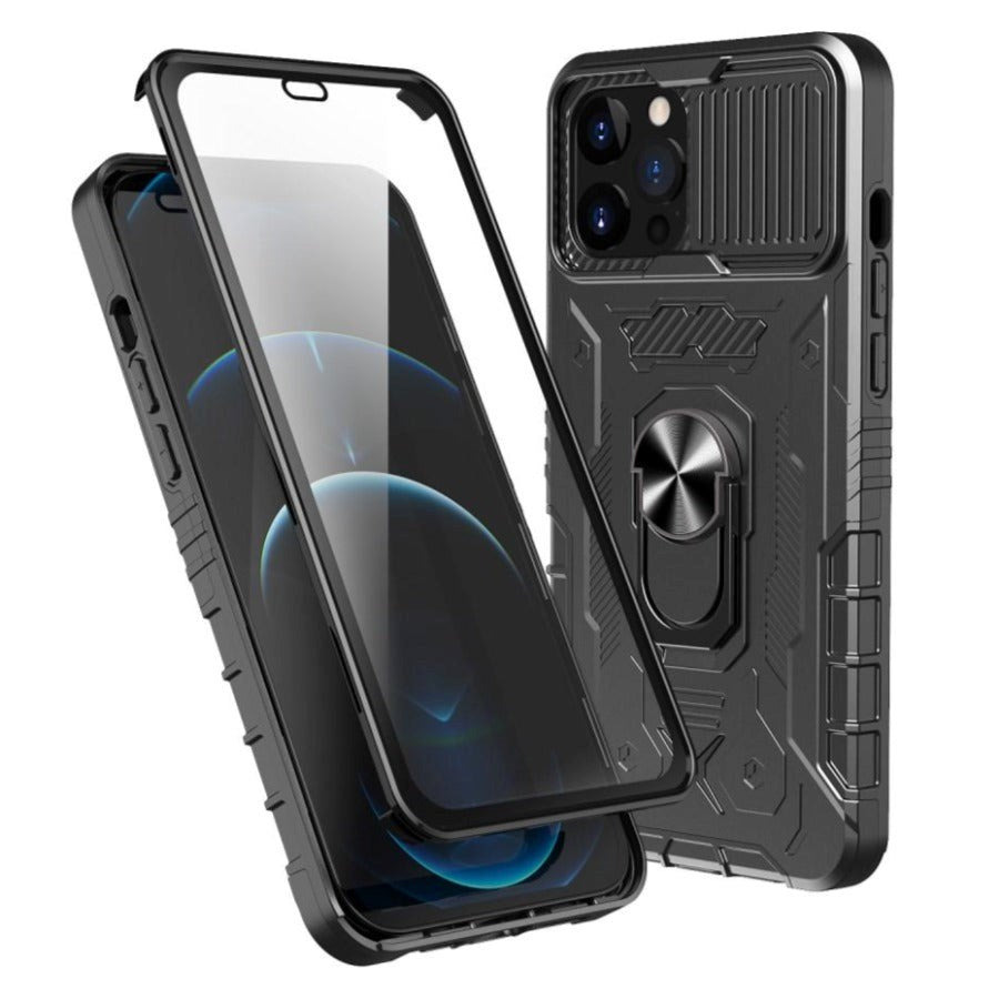 iPhone 13 Pro Max Håndværker Cover + Hærdet Glas Skærmbeskyttelse - Sort