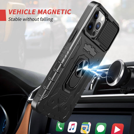 iPhone 13 Pro Max Håndværker Cover + Hærdet Glas Skærmbeskyttelse - Sort