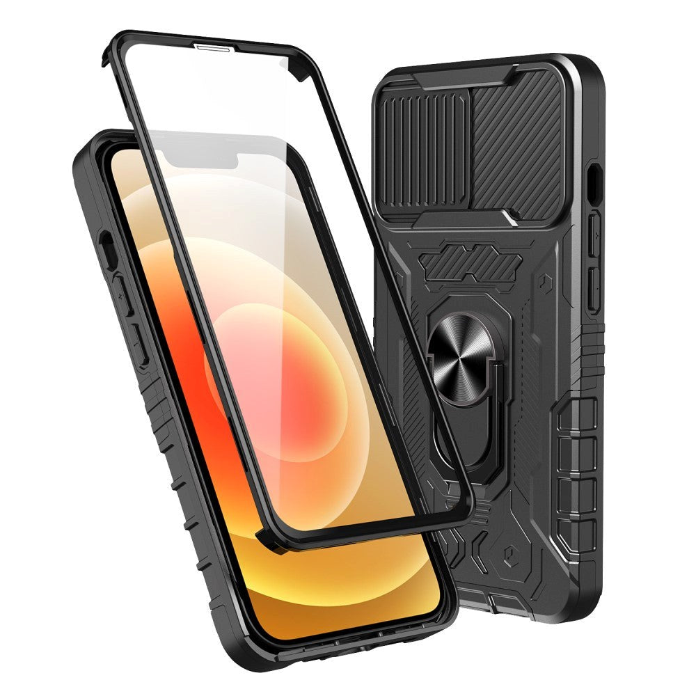 iPhone 13 Håndværker Cover + Hærdet Glas Skærmbeskyttelse - Sort