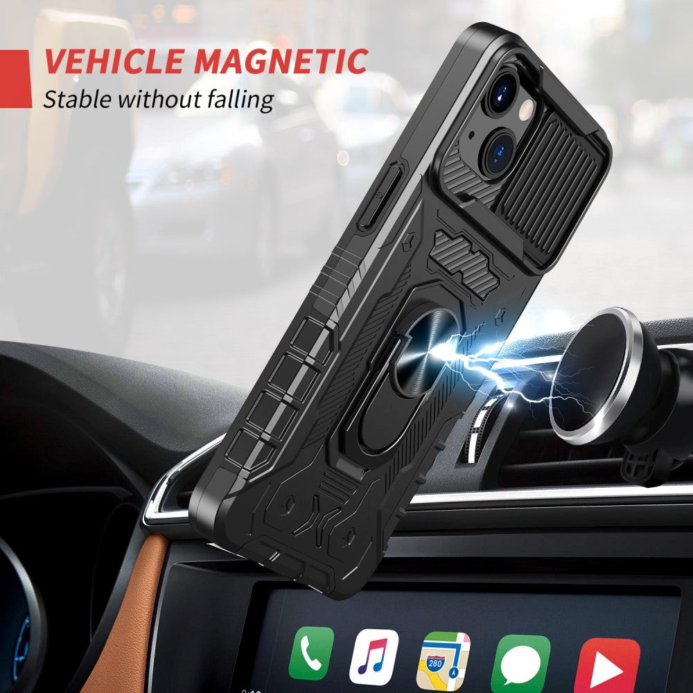 iPhone 13 Håndværker Cover + Hærdet Glas Skærmbeskyttelse - Sort