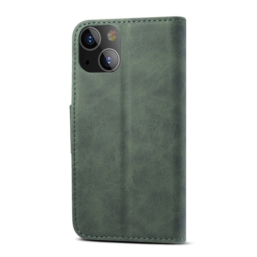iPhone 13 Kunstlæder Cover m. Pung  - Grøn