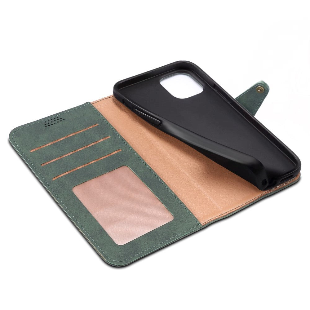 iPhone 13 Kunstlæder Cover m. Pung  - Grøn