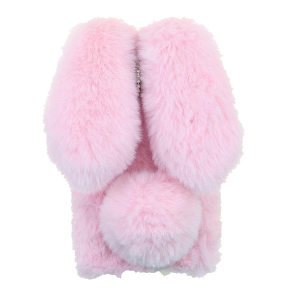 iPhone 13 Kanin Pels Cover - Pink