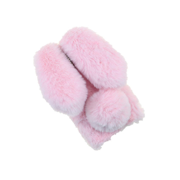 iPhone 13 Kanin Pels Cover - Pink