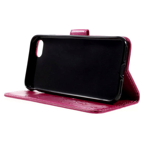 iPhone SE (2022 / 2020) / 8 / 7 Sommerfugle Læder Cover m. Pung Pink