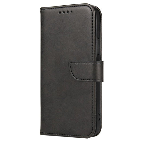 iPhone 13 Læder Cover m. Pung & Magnetisk Luk - Sort