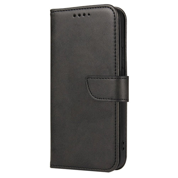 iPhone 13 Læder Cover m. Pung & Magnetisk Luk - Sort