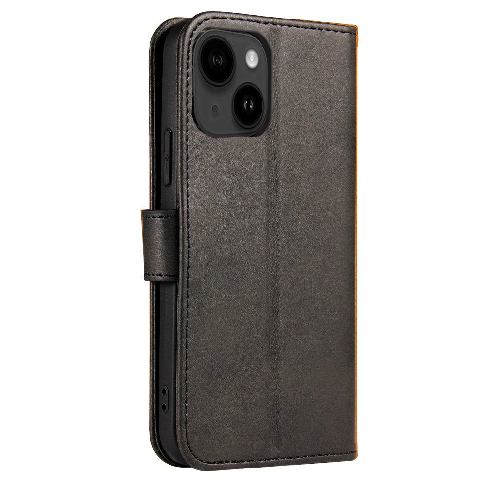 iPhone 13 Læder Cover m. Pung & Magnetisk Luk - Sort