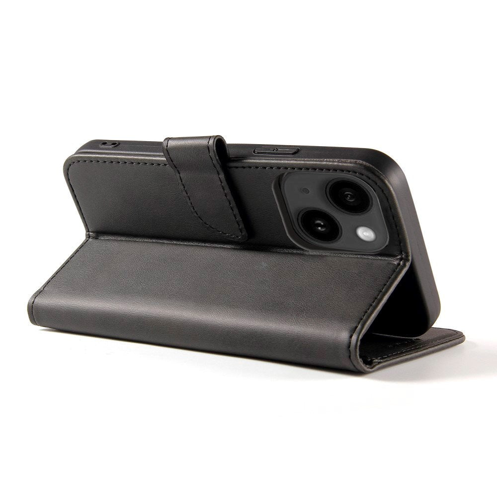 iPhone 13 Læder Cover m. Pung & Magnetisk Luk - Sort