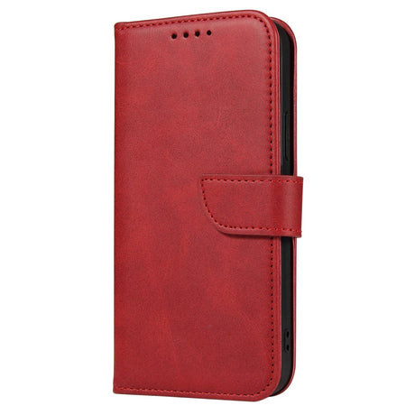 iPhone 13 Læder Cover m. Pung & Magnetisk Luk - Rød