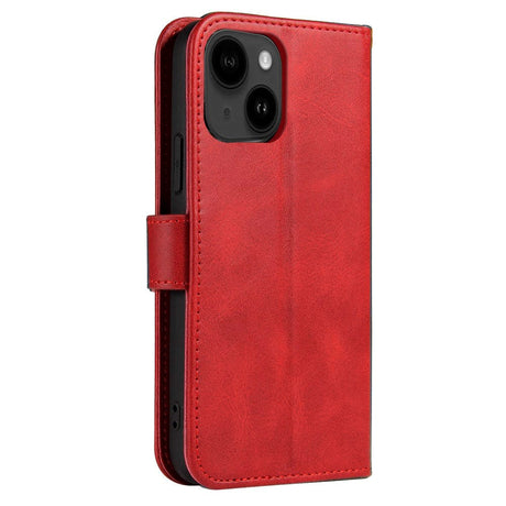 iPhone 13 Læder Cover m. Pung & Magnetisk Luk - Rød