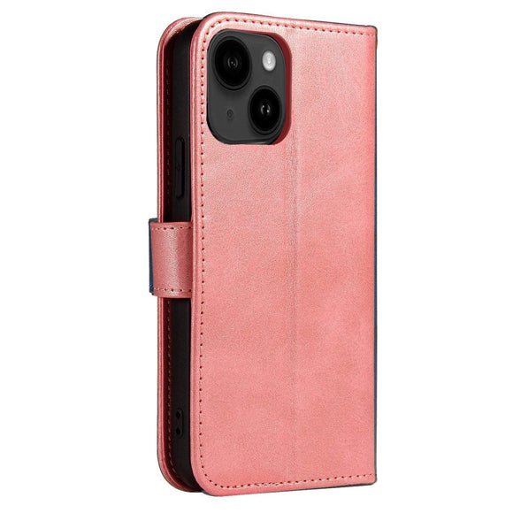 iPhone 13 Læder Cover m. Pung & Magnetisk Luk - Rose Gold