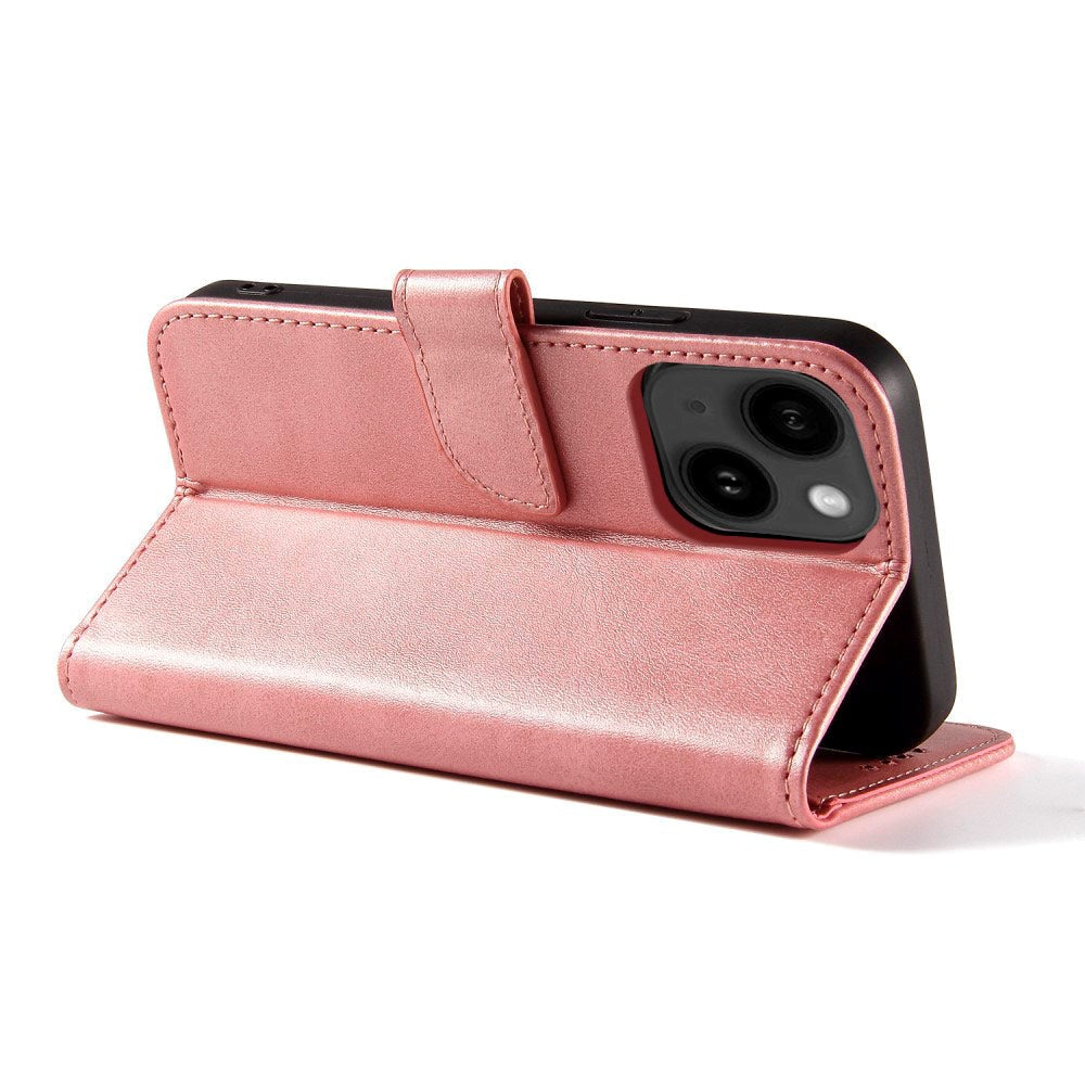 iPhone 13 Læder Cover m. Pung & Magnetisk Luk - Rose Gold
