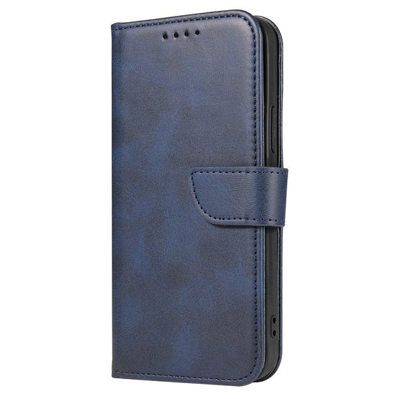 iPhone 13 Læder Cover m. Pung & Magnetisk Luk - Blå