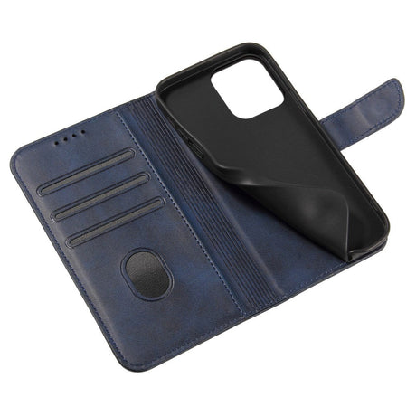 iPhone 13 Læder Cover m. Pung & Magnetisk Luk - Blå