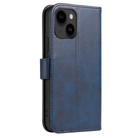 iPhone 13 Læder Cover m. Pung & Magnetisk Luk - Blå