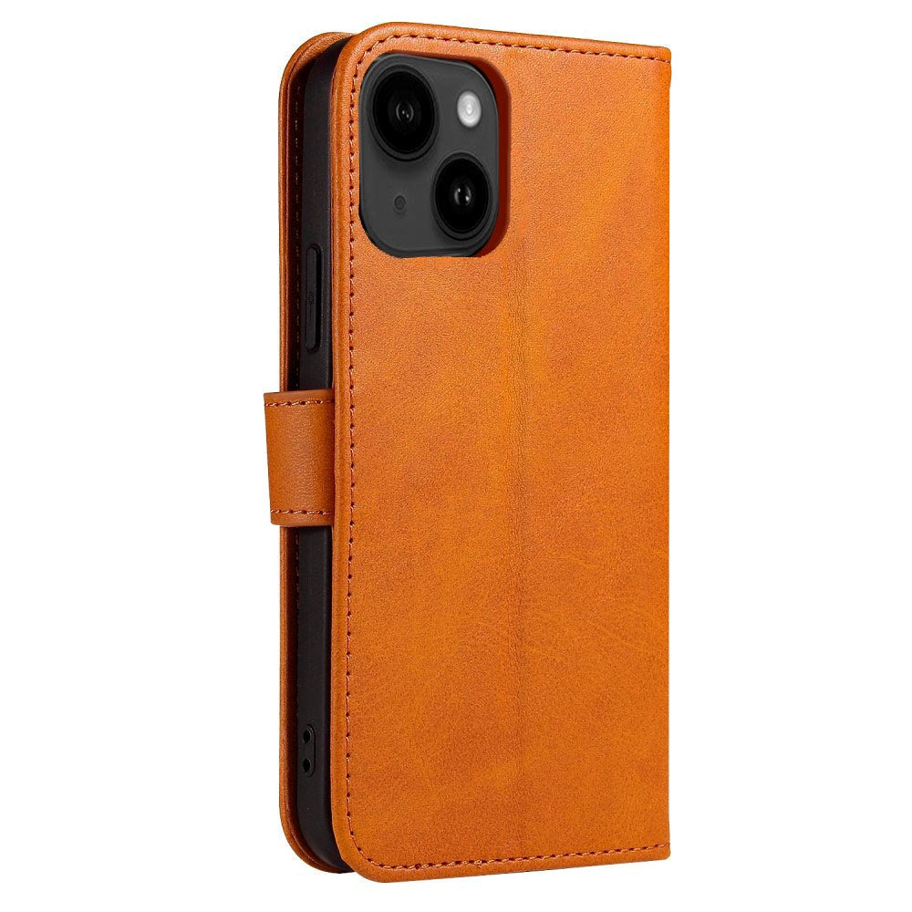 iPhone 13 Læder Cover m. Pung & Magnetisk Luk - Lys Brun