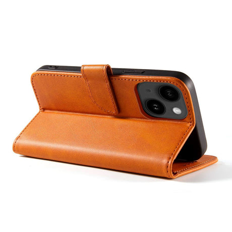 iPhone 13 Læder Cover m. Pung & Magnetisk Luk - Lys Brun