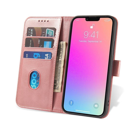 iPhone 13 Mini Læder Cover m. Pung & Magnetisk Luk - Rose Gold