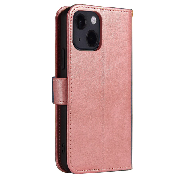 iPhone 13 Mini Læder Cover m. Pung & Magnetisk Luk - Rose Gold