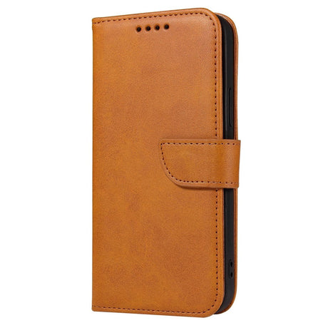 iPhone 13 Læder Cover m. Pung & Magnetisk Luk - Lys Brun
