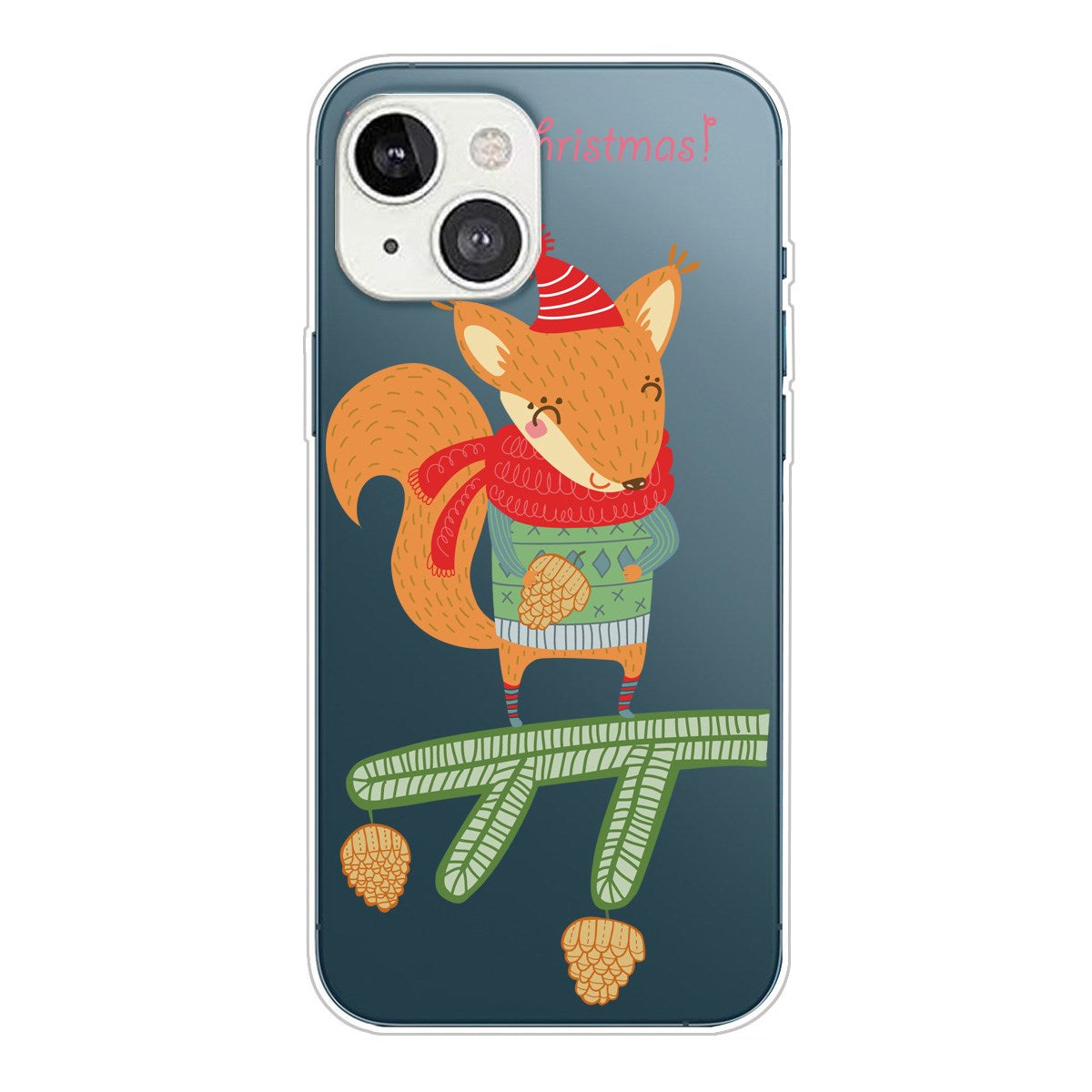 iPhone 13 Fleksibelt Plastik Jule Cover - Ræv