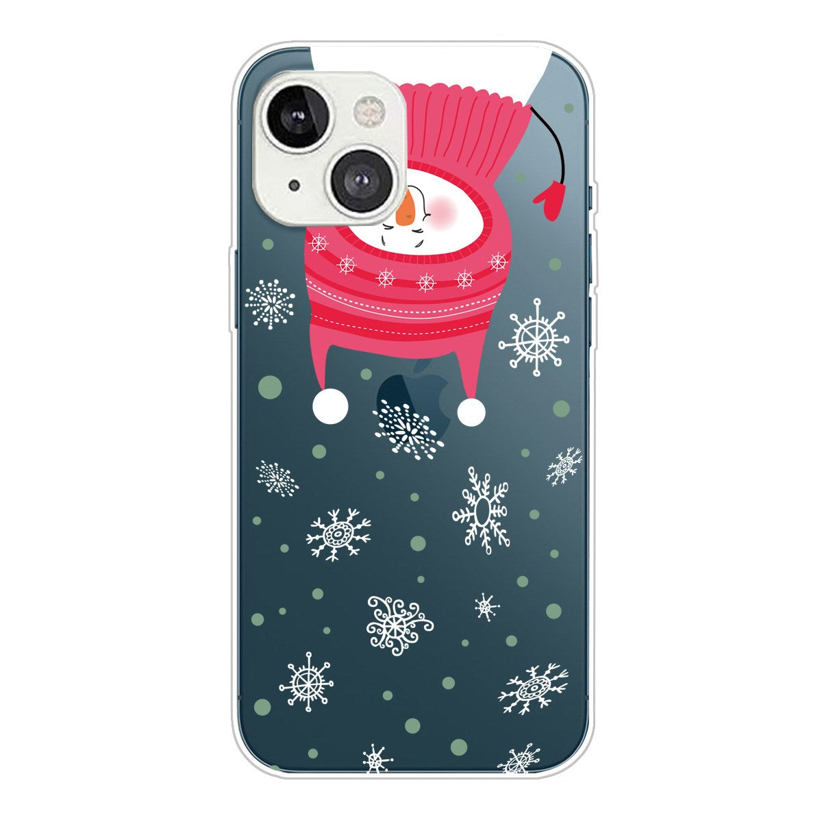 iPhone 13 Fleksibelt Plastik Jule Cover - Snemand & Snefnug