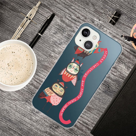 iPhone 13 Plastik Jule Cover - Juleugle - Gennemsigtig