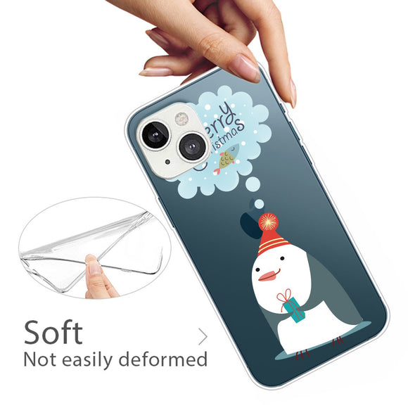 iPhone 13 Fleksibelt Plastik Jule Cover - Pingvin