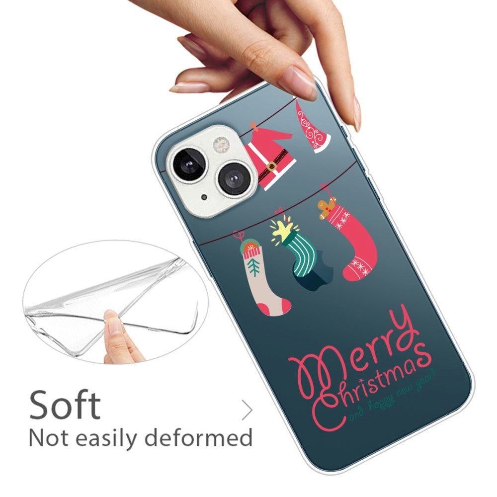 iPhone 13 Plastik Jule Cover - Juletøj - Gennemsigtig