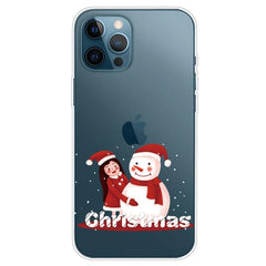 iPhone 13 Pro Fleksibelt Plast Julecover - Merry Christmas - Pige & Snemand