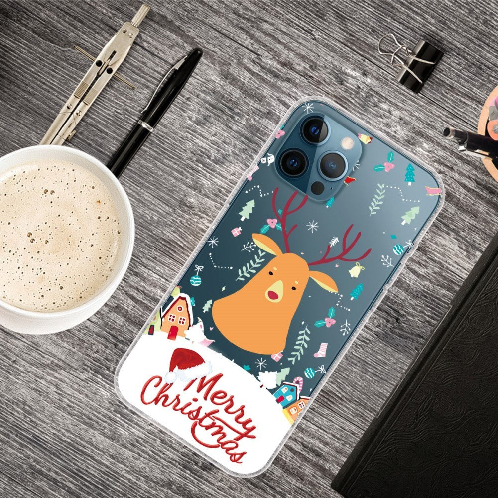 iPhone 13 Pro Fleksibelt Plast Julecover - Merry Christmas - Julerensdyr