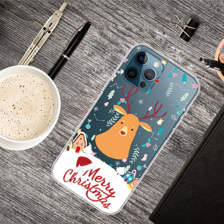 iPhone 13 Pro Fleksibelt Plast Julecover - Merry Christmas - Julerensdyr