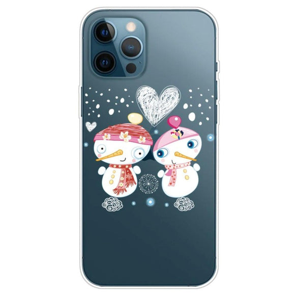 iPhone 13 Pro Fleksibelt Plast Julecover - Merry Christmas - Snemands Par