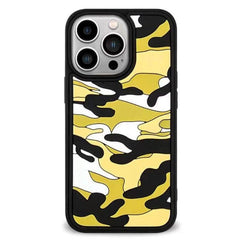 iPhone 13 Pro Fleksibel Silikone Cover - Camouflage - Gul