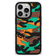 iPhone 13 Pro Fleksibel Silikone Cover - Camouflage - Orange
