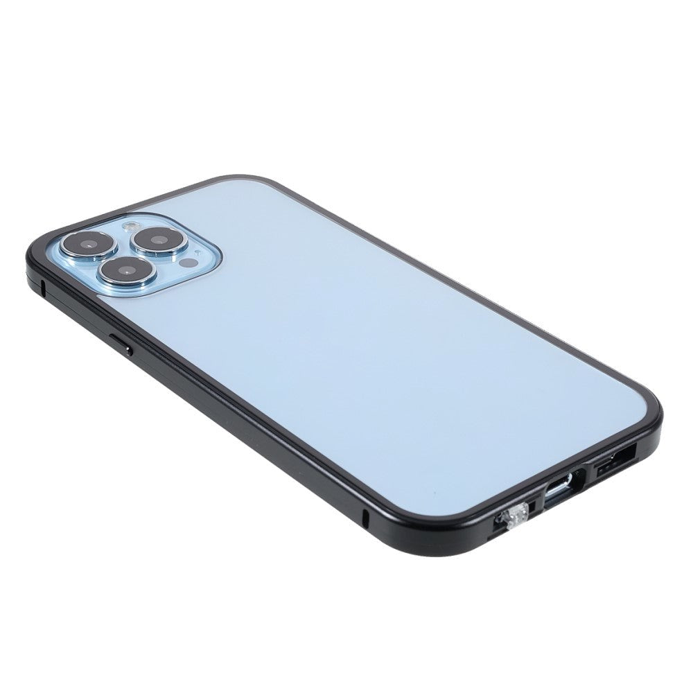 iPhone 13 Pro Magnetisk Cover m. Glas Bagside og Forside - Sort