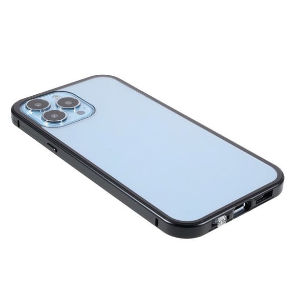 iPhone 13 Pro Magnetisk Cover m. Glas Bagside og Forside - Sort